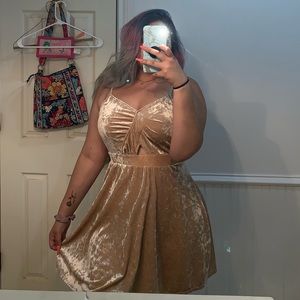 Velvet nude dress
